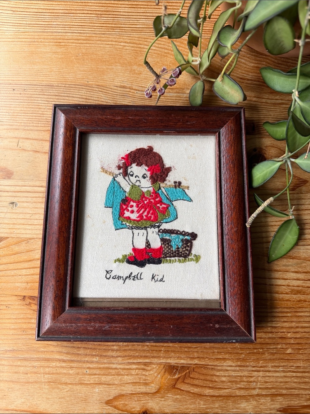 Campbell Kid Embroidered Framed Art
